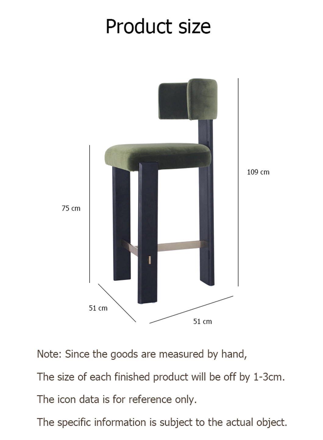 Nordic Simple Design Furniture Fabric and Wooden Chair Upholstered Counter Bar Stool