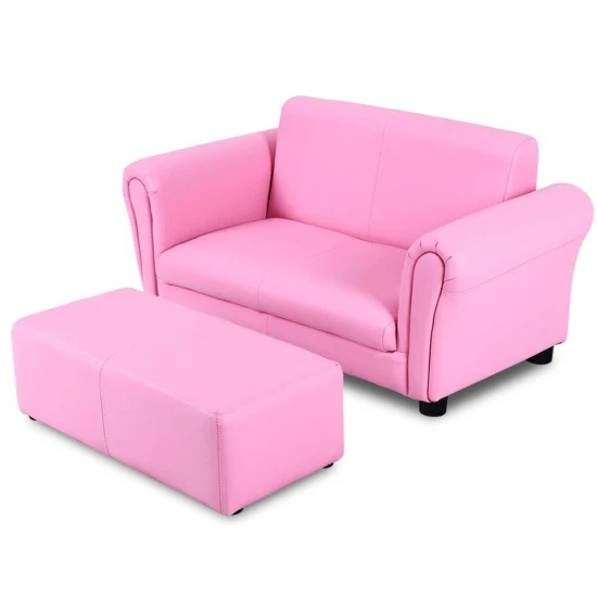 La PU caliente del sofá del salón del sofá del niño del doble de la venta embroma la butaca del reclinable del niño del sofá de cuero